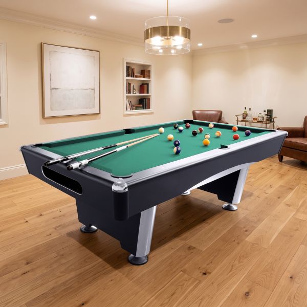 Бильярдный стол для пула Dynamic Billard Triumph Plus 8 футов (черный) в комплекте с плитой, аксессуары + сукно