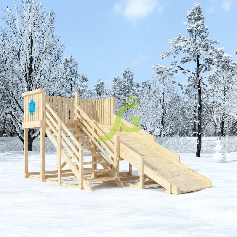 Деревянная зимняя горка IgraGrad Snow Fox (скат 4 м, без окраски)