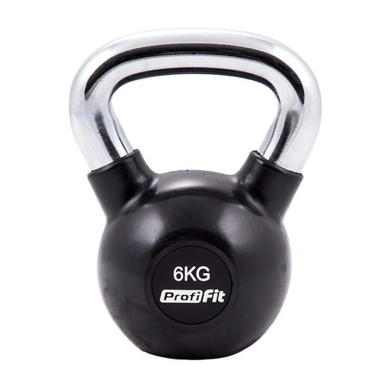 Гиря обрезиненная с хромированной ручкой Profi-Fit от 4 до 32 кг