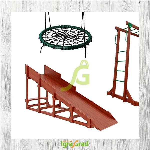 Детская игровая площадка IgraGrad Панда Фани с балконом и трубой